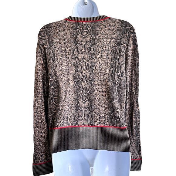 Anthropologie AldoMartins 12 Cardigan Sweater Wool Blend‎ Snakeskin print - Picture 2 of 12